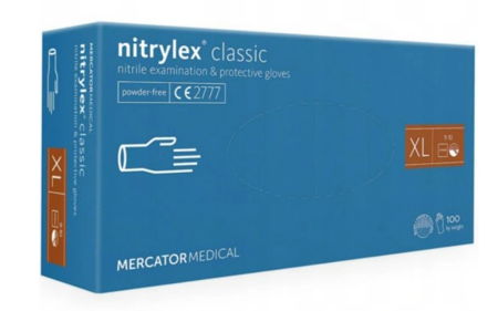  Mercator Nitrylex Classic Rękawiczki jednorazowe nitrylowe XL 100 szt.  Niebieskie